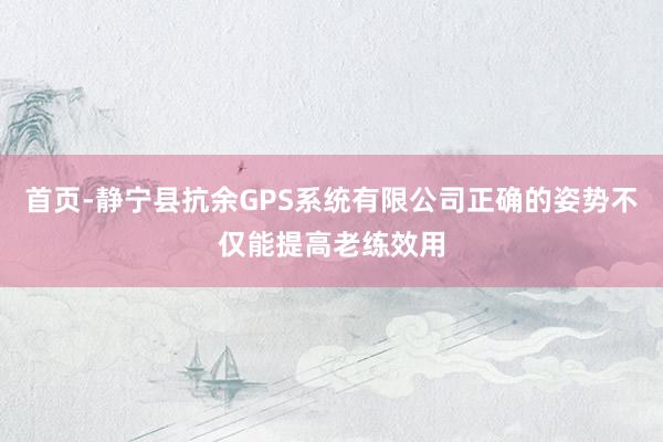 首页-静宁县抗余GPS系统有限公司正确的姿势不仅能提高老练效用